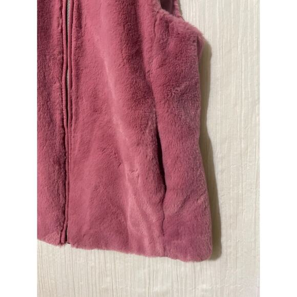 J.Crew Faux Fur Vest Women’s Small Full Zip Mock Neck Lined - Picture 3 of 8